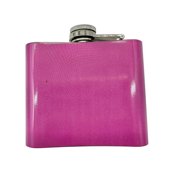 Party Time Stainless Steel Flask 6 Oz Pink With Colorful Banner Design Midwood - Picture 4 of 7